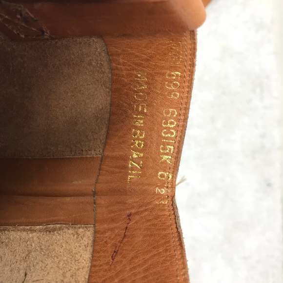 Vintage Mid Calf Brown Leather Heeled Boots Sz 6.5 - Picture 8 of 8